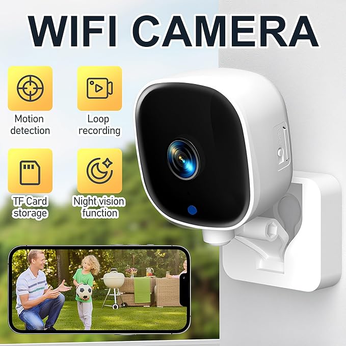 Indoor Cameras for Home Security with Color Night Vision & Siren, 2-Way Audio for Pet/Dog/Baby/Nanny, 2.4GHz WiFi Camera, Cloud & SD Card Storage-Mewly Pet