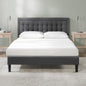 ZINUS Dachelle Upholstered Platform Bed Frame, Mattress Foundation, Wood Slat Support, No Box Spring Needed, Eco Friendly WonderBox (TM) Packaging, Easy Assembly, Dark Grey, Full