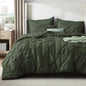 Bedsure Twin XL Comforter Set - Extra Long 5 Pieces Dorm Bedding Sets, GentleSoft™ Pinch Pleat Olive Green Bed in a Bag with Pintuck Comforter, Sheets, Pillowcase & Sham