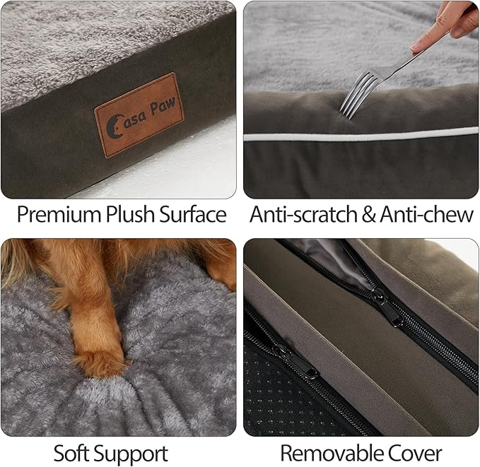 Orthopedic Dog Beds for Extra Large Dogs, Waterproof Dogs Beds XLarge, Memory Foam Dog Couch Beds with Comfy Bolster, Removable Washable Cover and Nonskid Bottom (X-Large, Dark Green)-Mewly Pet