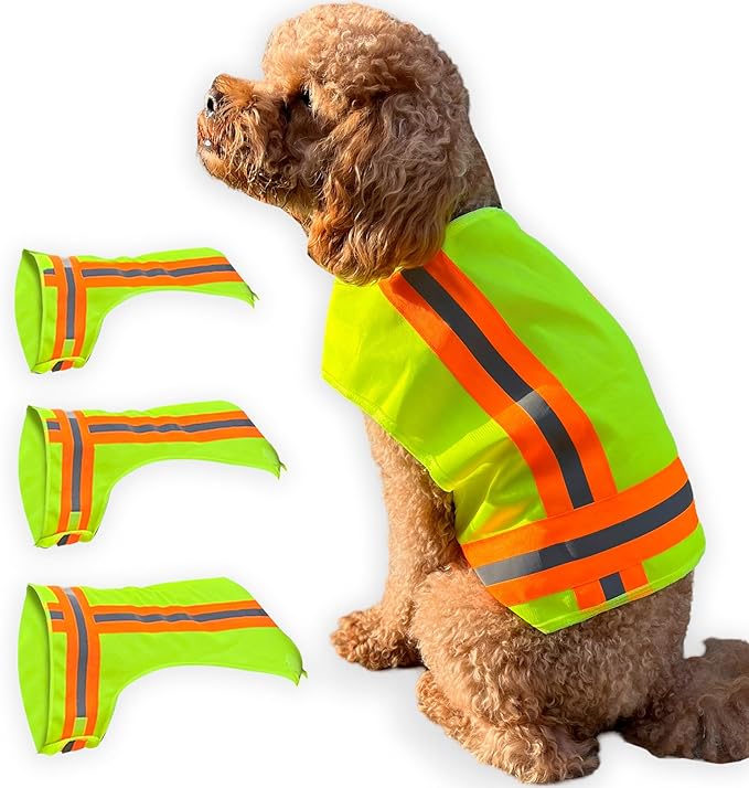 Reflective Dog Vest: Hi-Visibility Safety Gear for Outdoors. Safeguard Your Dog with Easy to wear Adjustable Reflective Vest (Small)-Mewly Pet