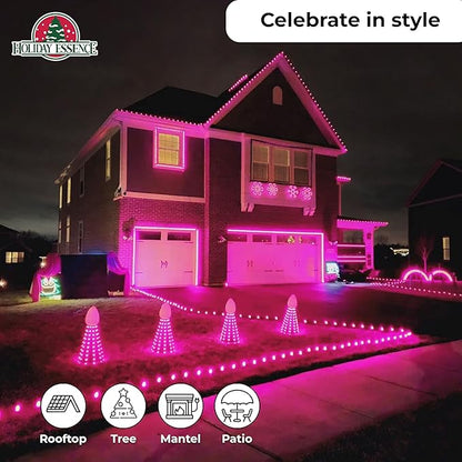 Pink Christmas Valentine's String Lights 100 Mini Incandescent Fairy Light Decor 20.6 Ft White Wire Indoor & Outdoor Party Patio Bedroom, Xmas Tree Garland Easter Holiday Decoration