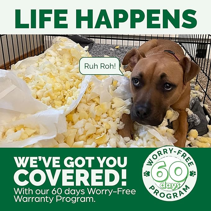 Furhaven Orthopedic Dog Bed for Large/Medium Dogs w/ Removable Bolsters & Washable Cover, For Dogs Up to 55 lbs - Faux Fur & Velvet Sofa - Harbor Blue, Large-Mewly Pet