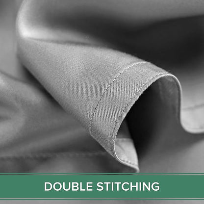 Short Queen Sheets by Pure Bamboo for RV Camper (60"x75") - Genuine 100% Organic Viscose Derived from Bamboo Bed Sheet Set, Soft & Cooling, Lifetime Quality Promise (Short Queen, Stone Grey)