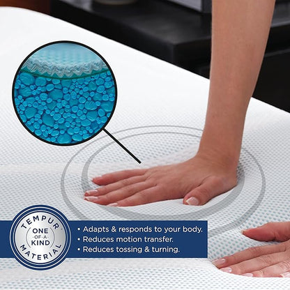 Tempur-Pedic TEMPUR-Adapt + Cooling 3-Inch California King Mattress Topper Medium Luxury Premium Foam, Washable Cover, Medium Cooling Topper,White