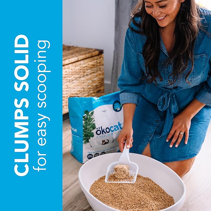 ökocat Original Wood Clumping Cat Litter, Unscented, 12.6 pounds - Natural Ingredients, Stops Odor, Clumps Solid, 99% Dust Free, Great for All Cats-Mewly Pet