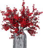 JAKY-Global Babys Breath Fabric Cloth Artificial Flowers 12 Bundle European Fake Silk Plants Decor Wedding Party Decoration Bouquets Real Touch DIY Home Garden (Red 12pcs)