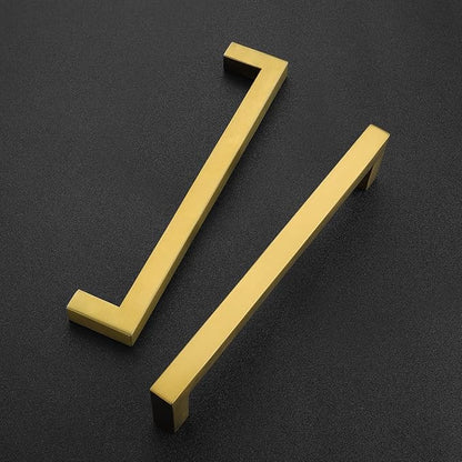 Ravinte 25 Pack 6-1/4 Inch Square Cabinet Handles - Brushed Brass Pulls, Stainless Steel Drawer Pulls, Kitchen Cabinet Hardware