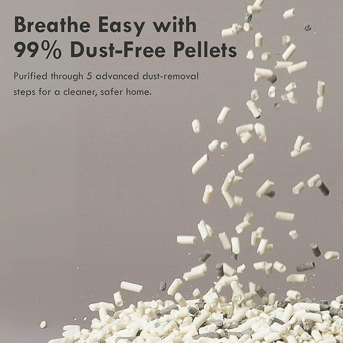 Lady N Pellet Tofu Cat Litter, Strong Clumping Ultra Absorbent, Dust-Free Low Tracking, Enviro-probiotic and Activated Carbon for Odor Control 9lb (1 Pack Unscented)-Mewly Pet