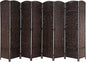 Room Divider 8 Panel Folding Privacy Divider 6 Ft Indoor Wall Divider Portable Partition Wood Screen, Brown
