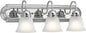 Kichler 24" 3-Light Vanity Bath Light in Chrome, Modern Bathroom Light with Clear Satin Etched Glass, (24" W x 8" H), 5337CHS