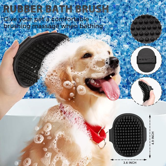 Dog Brush Kit - Self-Cleaning Slicker Brush with Bath Brush & Undercoat Rake | Deshedding Tools for Large - Small Dogs & Cats, Professional 3-in-1 Pet Grooming Set for Heavy Shedding, Purple-Mewly Pet