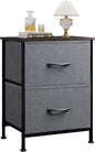 WLIVE Nightstand, 2 Drawer Dresser for Bedroom, Small Dresser with 2 Drawers, Bedside Furniture, Night Stand, End Table with Fabric Bins for Bedroom, Closet, Entryway, College Dorm, Dark Grey