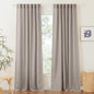 RYB HOME Sheer Curtains 95 inches Long - Linen Texture Semi Sheer Draperies Light Airy Breezy Window Decor for Sun Room Hotel Office Dorm Open House Bedroom, Birch Brown, W 52 x L 95, 2 Pcs