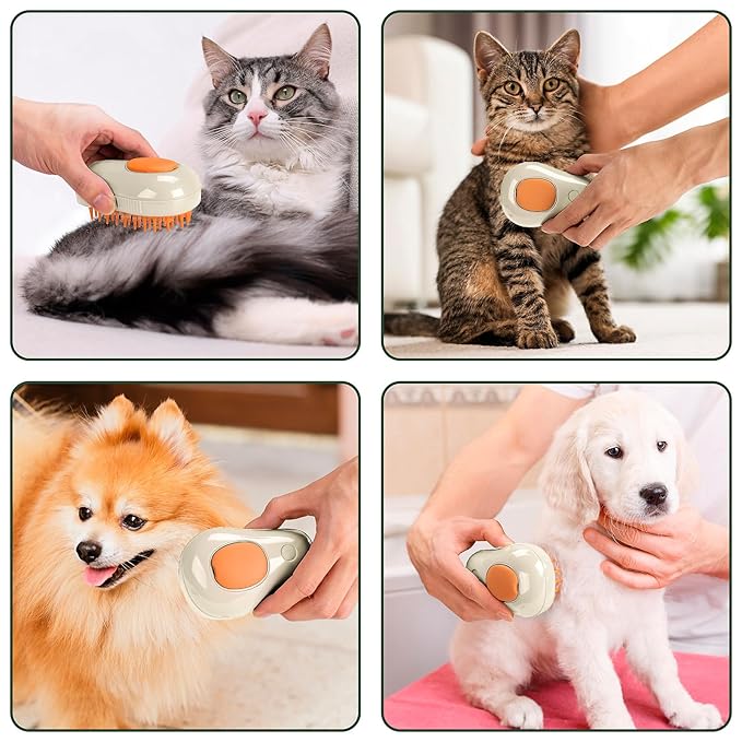 3 In 1 Pet Brush for Shedding, Portable Hair Removal Tool for Cats and Dogs, Deshedding Grooming Brush for Indoor Pets-Mewly Pet