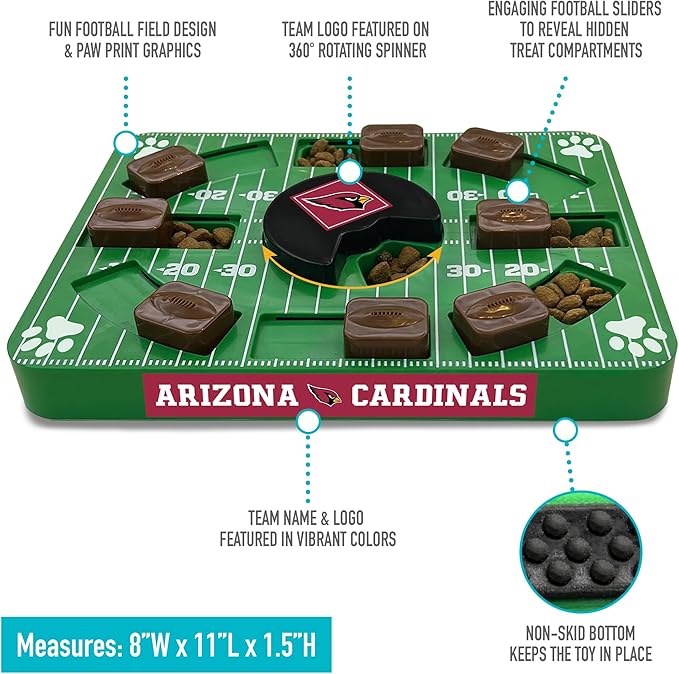 Pets First NFL Arizona Cardinals Puzzle Toy, Puzzle Treat Dog Toy, Interactive Dog Treat Toy, Dog Puzzle-Mewly Pet