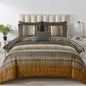 Cottolester Boho Queen Comforter Set 8 Pieces,Brown Black Bohemian Comforter Paisley Striped Bed in A Bag,Soft Microfiber Bedding Set for All Season