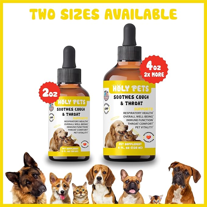 Cough Medicine for Dogs & Cats, Respiratory Infection Support - Sneezing Relief & Kennel Cough Treatment - Pet Asthma Support - Made with Natural Ingredients in The USA-Mewly Pet