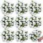 Zeyune 8 Pack 12 Inch Wedding Artificial Mini Rose Bouquet White Silk Flowers Bunches Bulk Fake for Wedding Bridal Christmas Home Office Garden Parties Decoration
