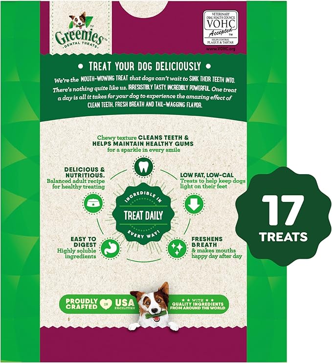 Greenies Weight Management Large Dog Dental Chews Weight Control Dog Treats, 27 oz. Pack (17 Treats)-Mewly Pet