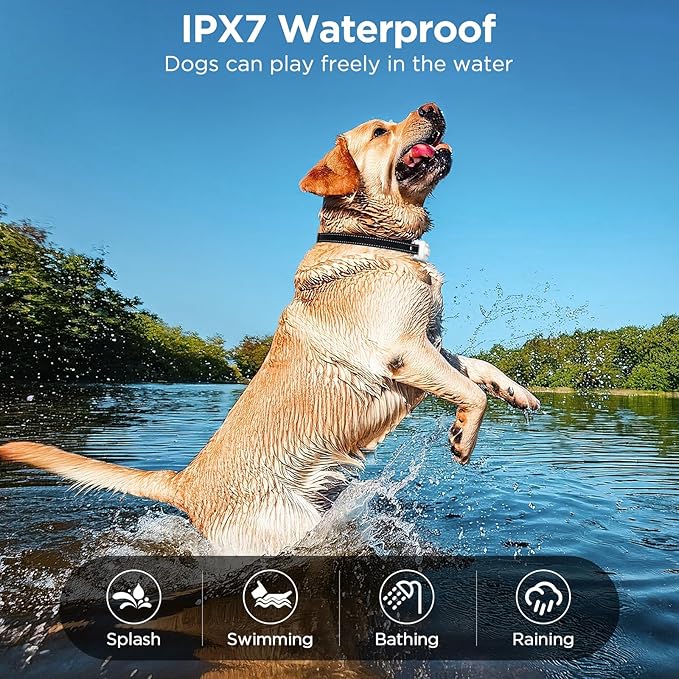 Dog Shock Collar, 3300ft Dog Training Collar with Remote, IPX7 Waterproof Rechargeable Shock Collar Dogs with Beep, Vibration, Safety Shock, Light Mode