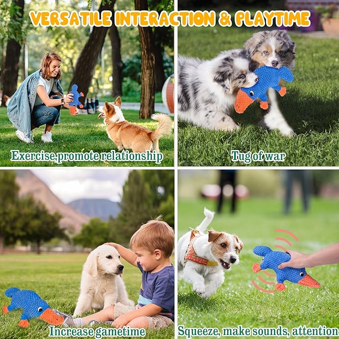 Vitscan Squeaky Dog Toys for Aggressive Chewers Large Breed, Large Dog Toys for Big Dogs, Stuffed Platypus Tough Plush Dog Toy,Interactive Dog Chew Toy/Puppy Chew Toys/Pet Toys for Small Dogs-Mewly Pet