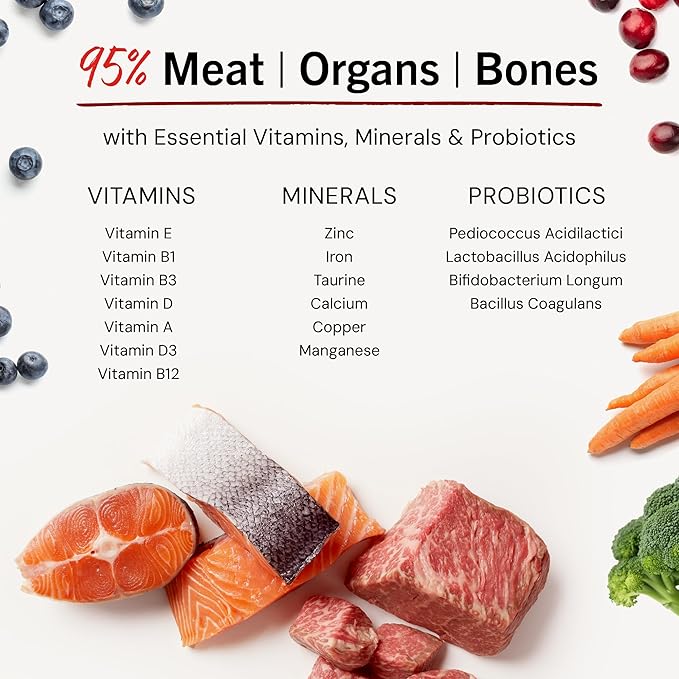 Stella & Chewy's Freeze-Dried Raw Dinner Patties - Surf 'N Turf Salmon & Beef Recipe - High Protein Grain-Free Puppy & Dog Food - Perfect For Picky Eaters - 5.5 oz-Mewly Pet