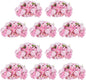 NUPTIO Flower Balls for Wedding Centerpieces - 10 Pcs 15.7 inch Diameter Fake Flower Ball Arrangement Bouquet Party Centerpieces for Tables - Pink Rose Bouquet Centerpiece Flowers for Wedding Table