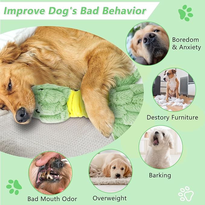 Large Plush Squeaky Dog Toys for Aggressive Chewers, Interactive Tug of War Puppy Toys for Indoor Play - Duck Stuffed Dog Toys with Soft Fabric for Small, Medium, and Large Pets-Mewly Pet