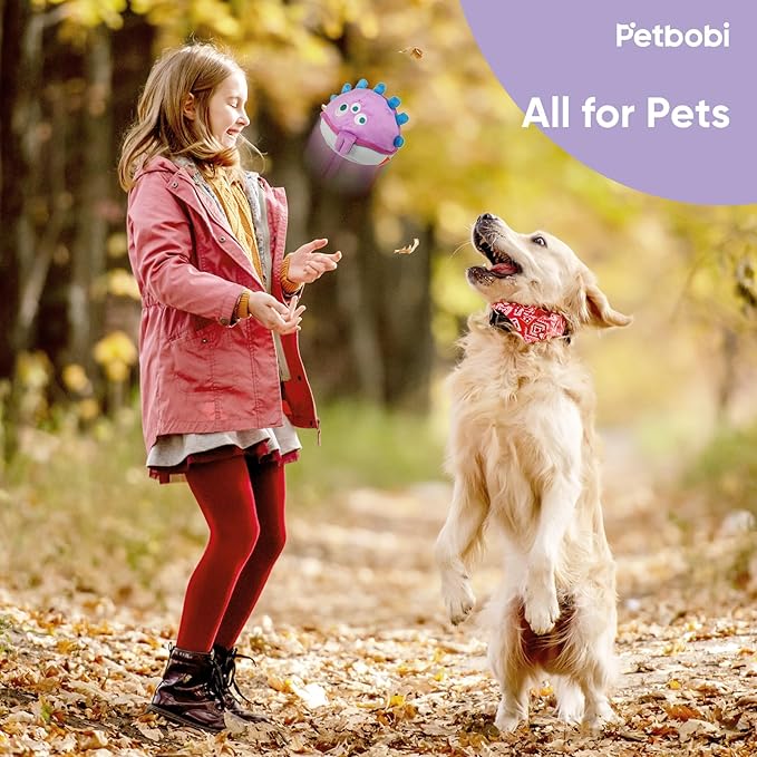 Petbobi Interactive Dog Toys for Boredom - Moving Dog Toy for Stimulating Play, Pet Plush Squeaky Ball for Small Medium Breeds with 4 Batteries, Jolly Jelly Bobby-Mewly Pet