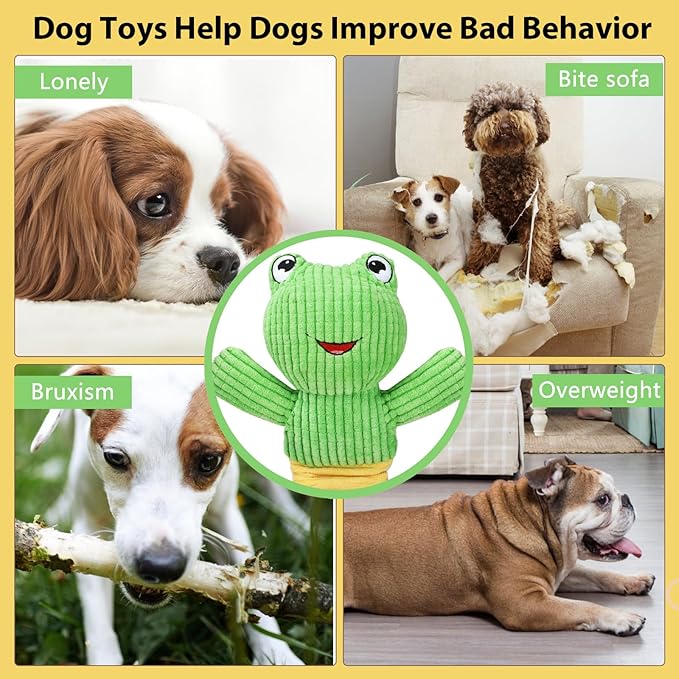 Dog Squeak Toys Durable Plush Dog Toy with Crinkle Paper, Tug of War Pull Toys for Puppies, Interactive Dog Chew Toys for Small, Medium and Large Dogs-Mewly Pet