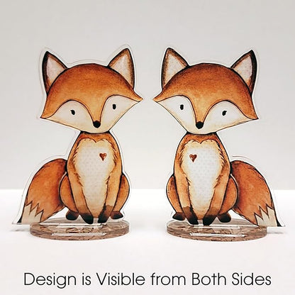 Back40Life Forest Critters Painted Wooden Animal Cutout Shapes (Acrylic Small + Stand (Bundle of 8))