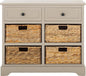 SAFAVIEH Home Collection Herman Vintage Grey 6-Drawer Wicker Basket Storage Unit, Fully Assembled (AMH5702A)