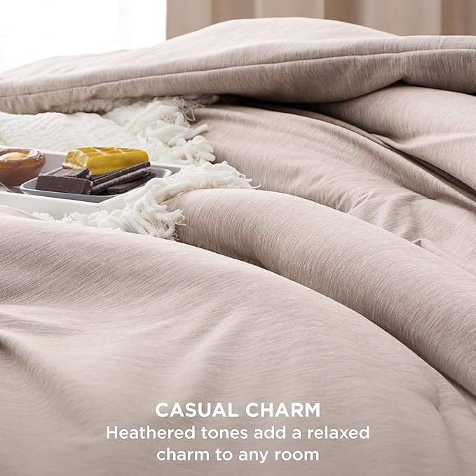 Bedsure Queen Comforter Set - Warm Taupe Soft Bedding for All Seasons, Cationic Dyed Bed Set, 3 Pieces, 1 Queen Size Comforter (90"x90") and 2 Pillow Shams (20"x26"+2")