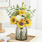 Fake Flowers Artificial Sunflowers with Vase, Faux Silk Flowers Plants for Home Office Decorations, Kitchen Dining Table Decor, Farmhouse Centerpiece Table Decoration