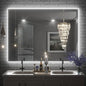 Keonjinn 40 x 32 Inch LED Bathroom Mirror with Backlit, Anti-Fog, CRI90+ HD Dimmable Vanity Mirror, High Lumen, Horizontal/Vertical Wall Mount, UL Listed Lighted Vanity Mirror, Waterproof