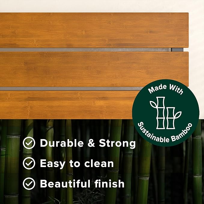ZINUS Paul Metal and Bamboo Platform Bed Frame, Wood Slat Support, No Box Spring Needed, Easy Assembly, Full