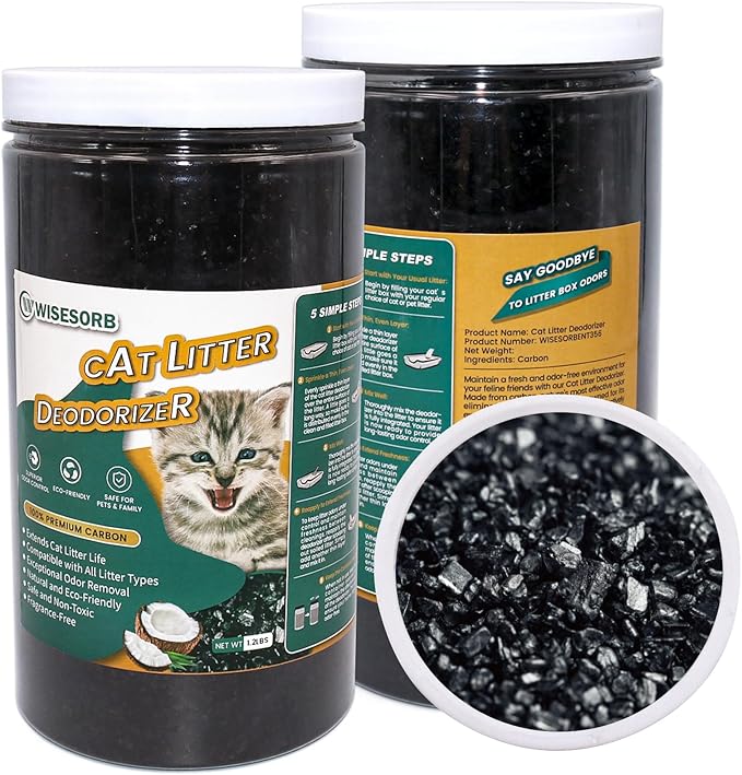 Cat Litter Deodorizer 1.2Lb Activated Carbon Litter Box Odor Eliminator Absorber Unscented Cat Litter Odor Control Room Deodorizer Solution for Homes with Pets-Mewly Pet
