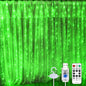 600LED Green Curtain Lights for Bedroom, 19.6ft x 9.8ft Fairy Curtain String Light with 24 Hooks, 8 Modes Hanging Lights for Wedding, Party, Backdrop, Window, Xmas Decor