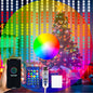 HXWEIYE 300LED Fairy Curtain Lights, 9.8x9.8Ft USB Plug-in 8 Modes Christmas String Hanging Lights with Remote for Bedroom Backdrop Wedding Party Indoor Wall Decor, RGB Color Changing, Standard