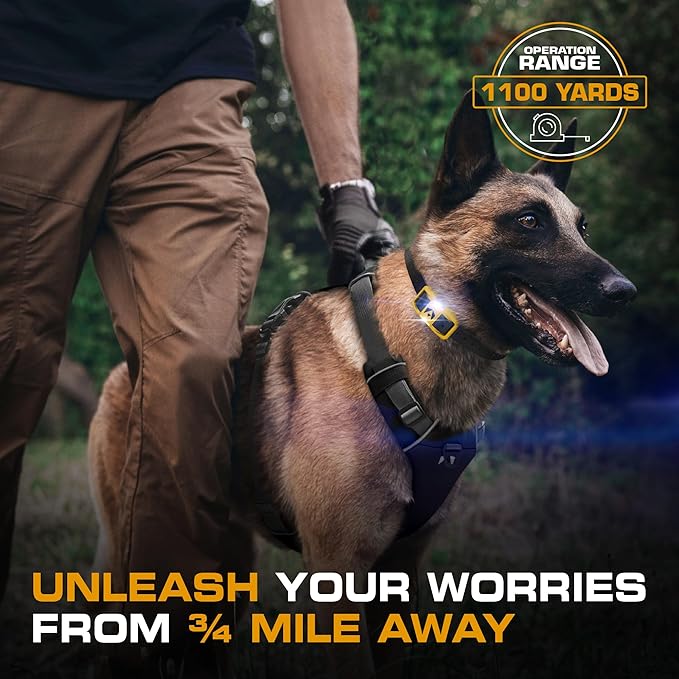 INVIROX E Collar for Dog [Ultra K9] 124 Training Levels, 4 Powerful Modes with Night-Light and ¾ Mile Range 100% Safe Dog Training Collar for Large Dogs IP67 Waterproof
