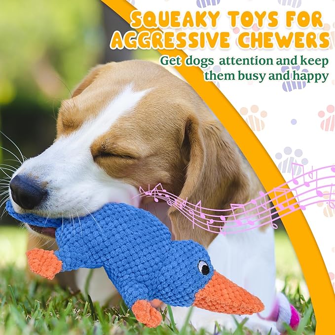 Vitscan Squeaky Dog Toys for Aggressive Chewers Large Breed, Large Dog Toys for Big Dogs, Stuffed Platypus Tough Plush Dog Toy,Interactive Dog Chew Toy/Puppy Chew Toys/Pet Toys for Small Dogs-Mewly Pet