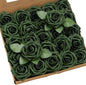 Ling’s Moment Artificial Flowers 50Pcs Emerald Green Roses Decor w/Stems,3" Real Touch DIY Foam Floral for Wedding Bouquet/Centerpieces, Outdoors Party Backdrop, Room/Table, and Garden/Pot Decorations