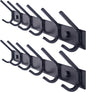 WEBI Coat Rack Wall Mounted,17-1/8 Inch Coat Hooks for Hanging Coats,Heavy Duty Metal Hook Rack Rail with 6 Double Dual Hooks Coat Hanger Wall Mount for Clothes Jacket,Black,2 Packs