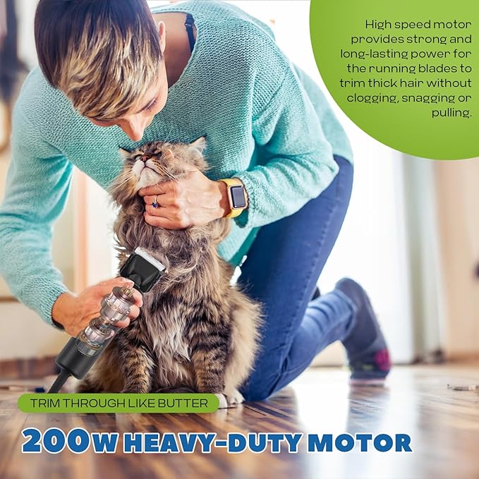 300W Pet Grooming Clippers (2000-6600rpm Stepless Speed Control, Heavy-Duty Commercial Grade, 13ft Power Cord, Low Noise< 50db, with Extra Blade) (300W Stepless Speed Control)-Mewly Pet