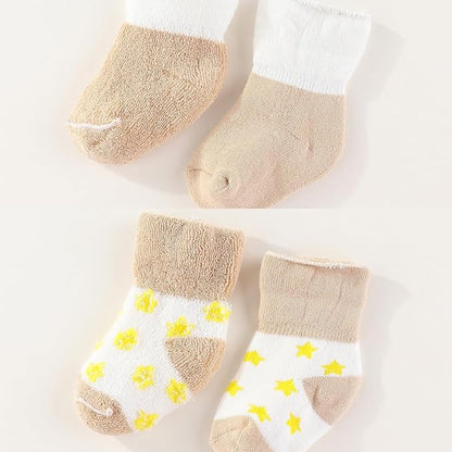 Unisex Baby Terry Socks 5-Pack for Baby boy and girl 0-12 Months Warm Cotton Socks