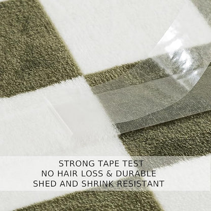 Checkered Throw Blanket, 50x60 Inches Travel Size Sage Green Microfiber Soft Cozy Fluffy Warm Hand Made Throw Blankets for Couch, Sofa, Chair, Bed, Camping, Picnic,Sage Green