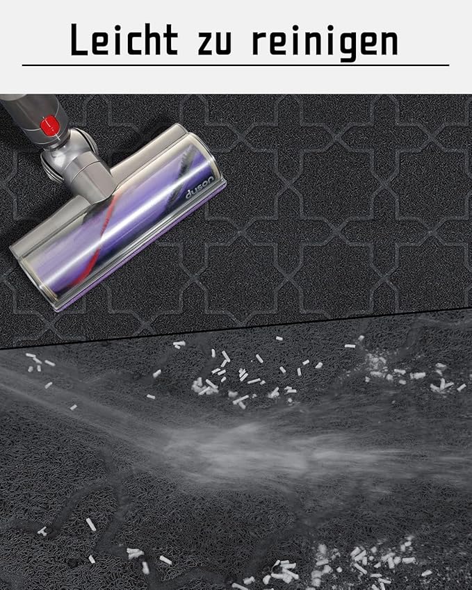 Yimobra Cat Litter Mat, 35.4"x23.6" Litter Box Mat with Litter Lock Mesh, Soft Cat Litter Mat Litter Trapping Mat, Easy to Clean, Non-Slip, Water Resistant, Litter Free Floors, Black-Mewly Pet