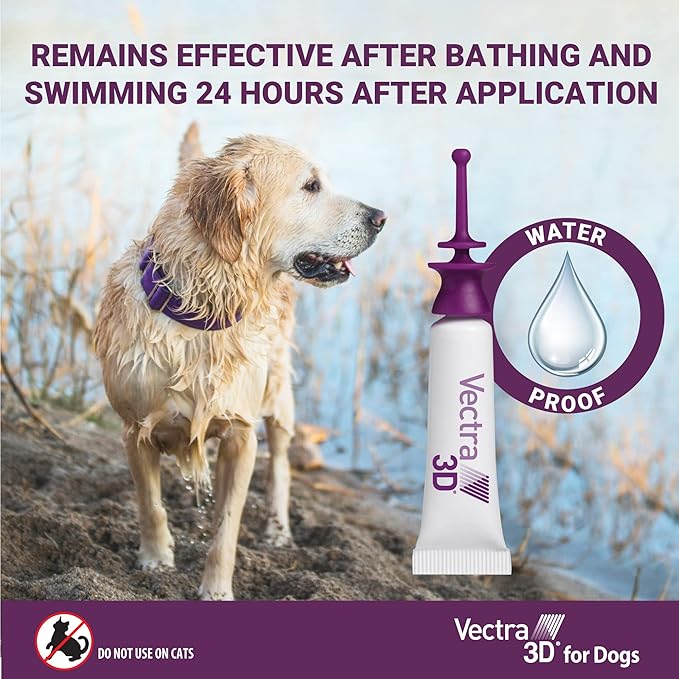 Vectra 3D for Dogs Flea, Tick & Mosquito Treatment & Prevention for Extra Large Dogs (Over 95 lbs), 6 Month Supply-Mewly Pet