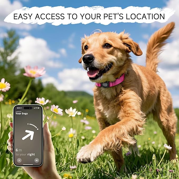 Dog Collar Compatible with Airtag, with Waterproof Cover, Multiple Colors, Multiple Sizes, Breathable Cotton and Linen Material, Suitable for Small, Medium and Large Dogs-Mewly Pet